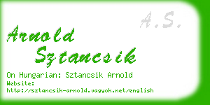 arnold sztancsik business card